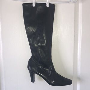 🥾 Jessica Black Heel Knee High Boots BF18